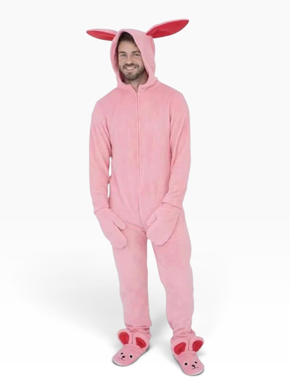 Briefly Stated Adult Unisex A Christmas Story Pink Bunny Suit NWT XXXL